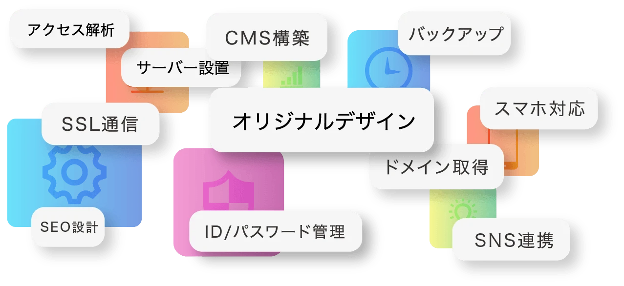 アクセス解析、サーバー設置、CMS構築などのサポート
